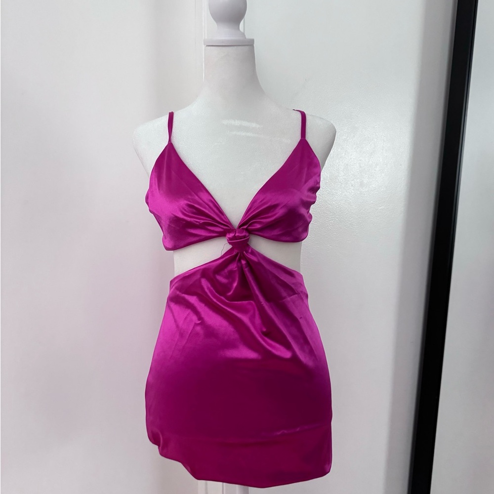 Hot pink mini dress